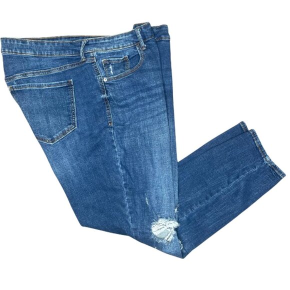 Old Navy Rockstar Distressed Whiskering Super Skinny Plus Size Jeans 18 Casual - Picture 1 of 8